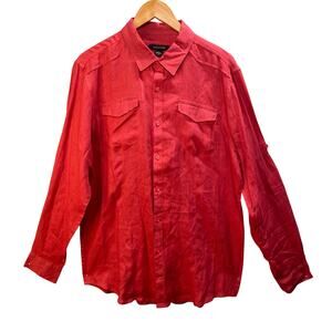 Structure Shirt Men Size Large Button Up Long Sleeve Coastal‎ Beach Resortwear